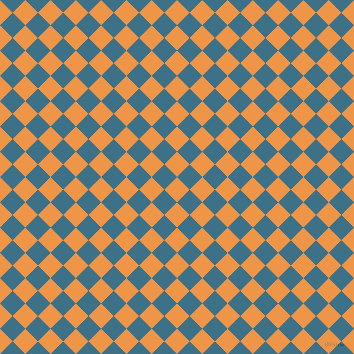 45/135 degree angle diagonal checkered chequered squares checker pattern checkers background, 35 pixel square size, , Sea Buckthorn and Calypso checkers chequered checkered squares seamless tileable