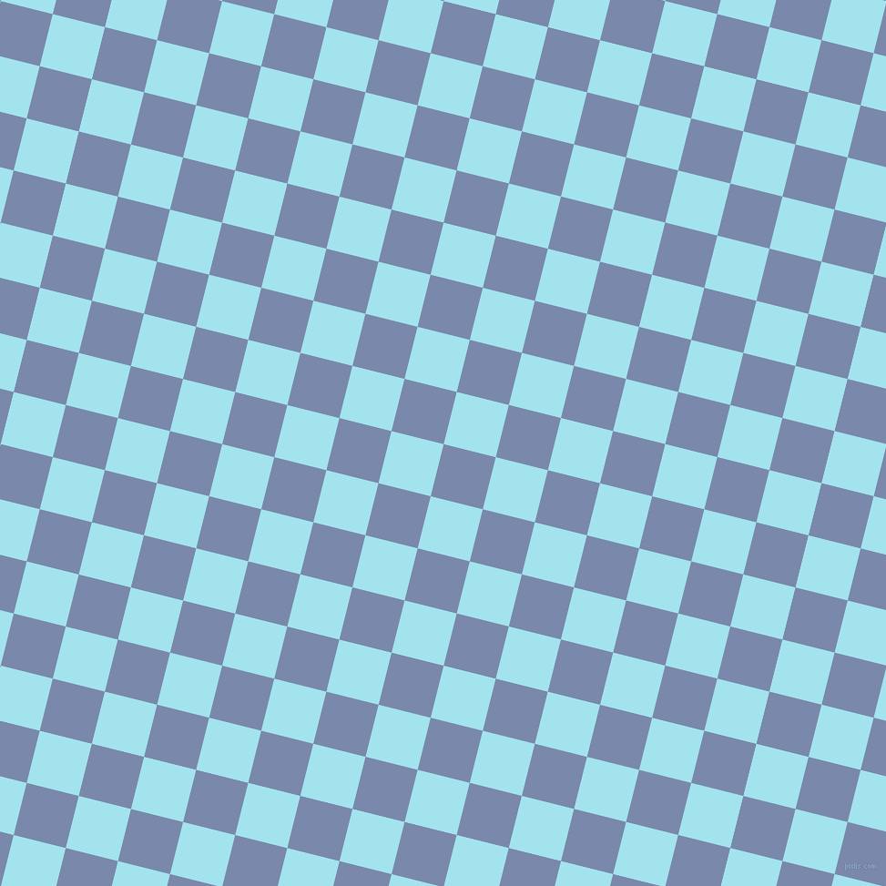 76/166 degree angle diagonal checkered chequered squares checker pattern checkers background, 59 pixel square size, , Ship Cove and Blizzard Blue checkers chequered checkered squares seamless tileable