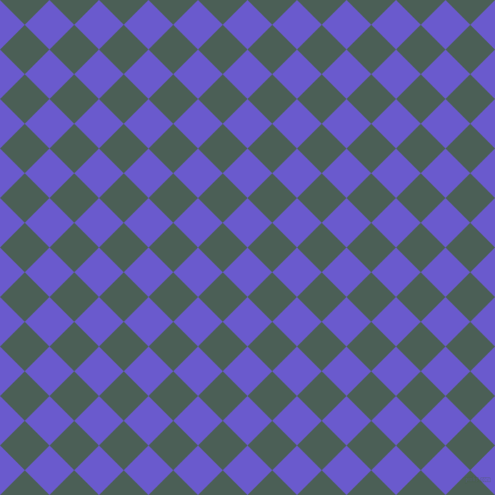 45/135 degree angle diagonal checkered chequered squares checker pattern checkers background, 49 pixel square size, Slate Blue and Viridian Green checkers chequered checkered squares seamless tileable