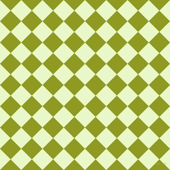 45/135 degree angle diagonal checkered chequered squares checker pattern checkers background, 51 pixel square size, , Snow Flurry and Citron checkers chequered checkered squares seamless tileable