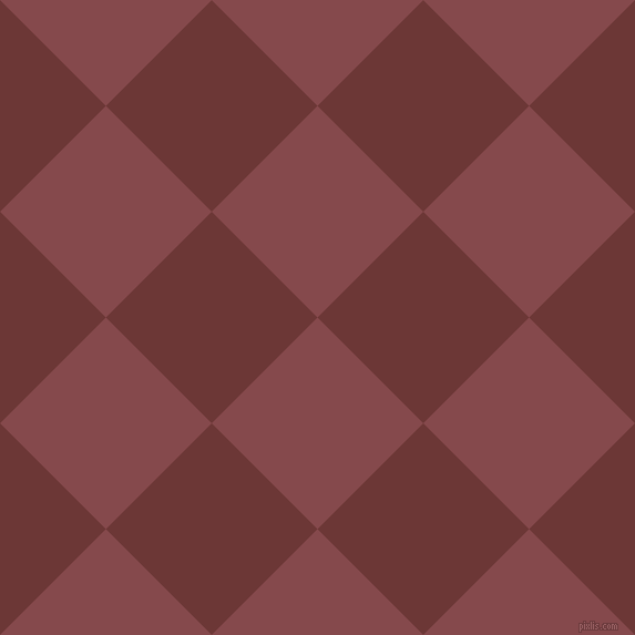 45/135 degree angle diagonal checkered chequered squares checker pattern checkers background, 135 pixel square size, , Solid Pink and Sanguine Brown checkers chequered checkered squares seamless tileable