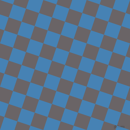 72/162 degree angle diagonal checkered chequered squares checker pattern checkers background, 47 pixel square size, , Steel Blue and Scorpion checkers chequered checkered squares seamless tileable