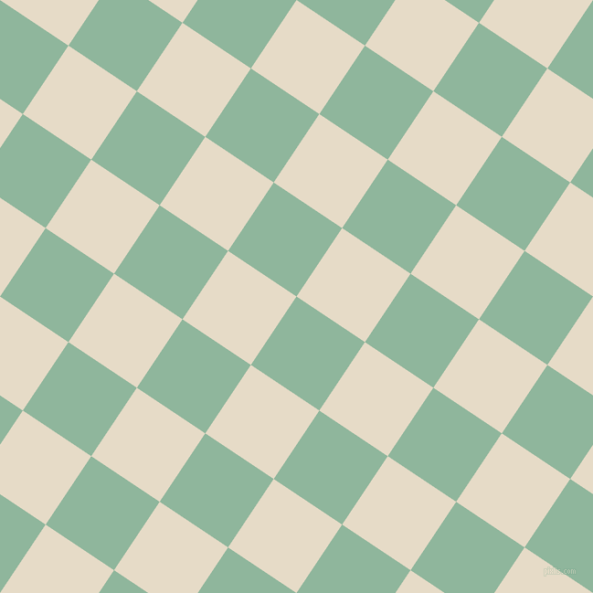 56/146 degree angle diagonal checkered chequered squares checker pattern checkers background, 90 pixel squares size, Summer Green and Half Spanish White checkers chequered checkered squares seamless tileable