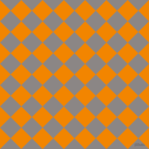 45/135 degree angle diagonal checkered chequered squares checker pattern checkers background, 52 pixel square size, , Suva Grey and Tangerine checkers chequered checkered squares seamless tileable