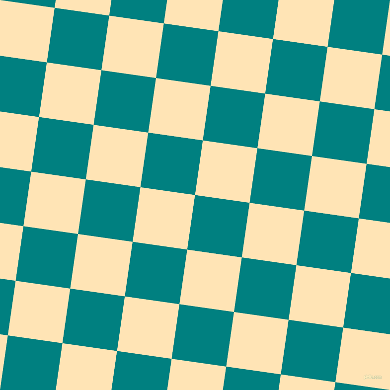 82/172 degree angle diagonal checkered chequered squares checker pattern checkers background, 111 pixel squares size, , Teal and Moccasin checkers chequered checkered squares seamless tileable