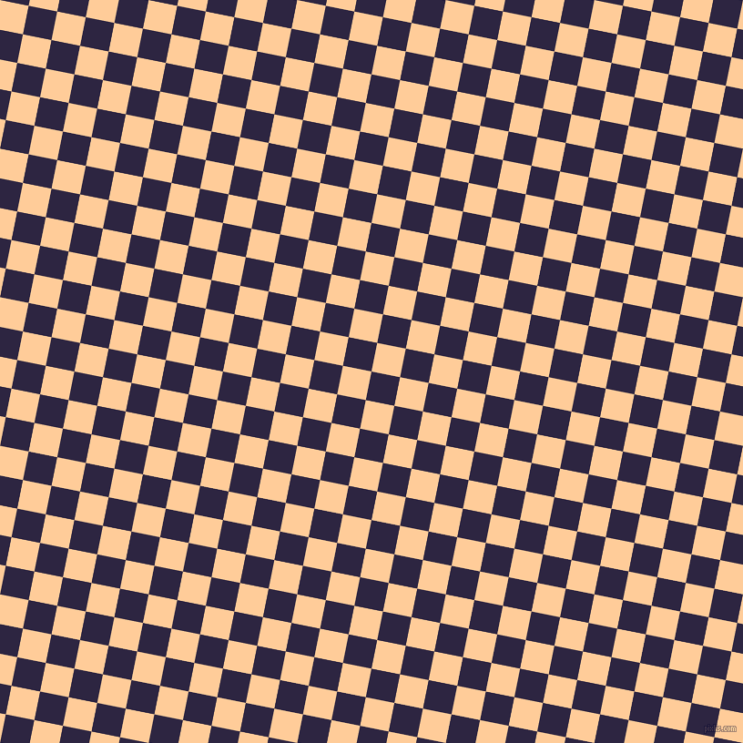 79/169 degree angle diagonal checkered chequered squares checker pattern checkers background, 32 pixel square size, , Tolopea and Peach-Orange checkers chequered checkered squares seamless tileable