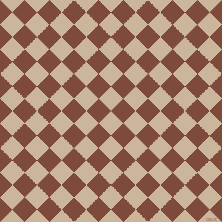 45/135 degree angle diagonal checkered chequered squares checker pattern checkers background, 59 pixel square size, , Vanilla and Nutmeg checkers chequered checkered squares seamless tileable