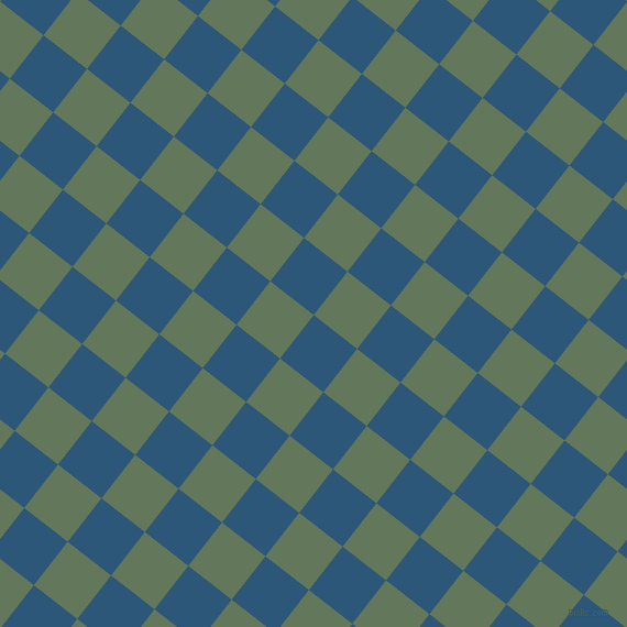 52/142 degree angle diagonal checkered chequered squares checker pattern checkers background, 50 pixel square size, , Venice Blue and Axolotl checkers chequered checkered squares seamless tileable