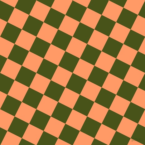 63/153 degree angle diagonal checkered chequered squares checker pattern checkers background, 52 pixel squares size, , Verdun Green and Atomic Tangerine checkers chequered checkered squares seamless tileable