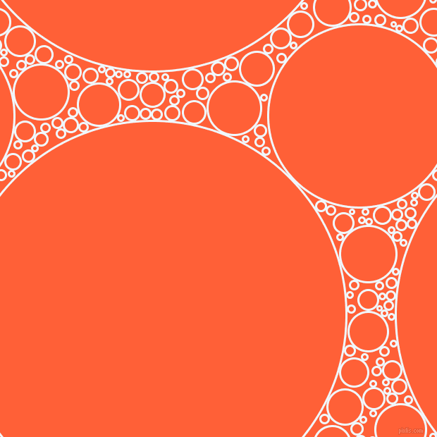 bubbles, circles, sponge, big, medium, small, 3 pixel line width, Alice Blue and Outrageous Orange circles bubbles sponge soap seamless tileable