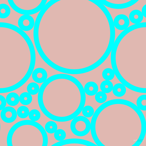bubbles, circles, sponge, big, medium, small, 17 pixel line width, Aqua and Cavern Pink circles bubbles sponge soap seamless tileable