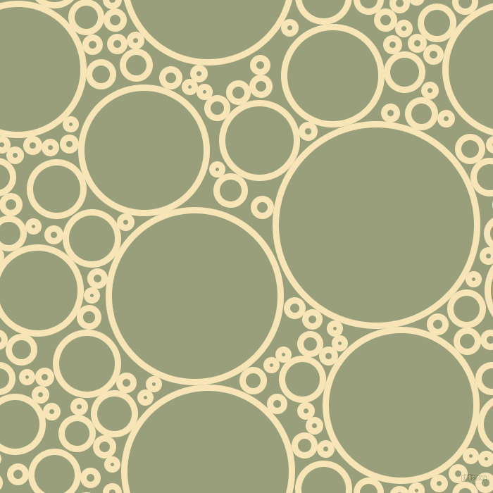 bubbles, circles, sponge, big, medium, small, 9 pixel line width, Barley White and Sage circles bubbles sponge soap seamless tileable