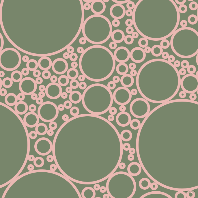 bubbles, circles, sponge, big, medium, small, 9 pixel line width, Beauty Bush and Camouflage Green circles bubbles sponge soap seamless tileable