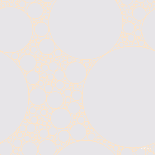 bubbles, circles, sponge, big, medium, small, 2 pixel line width, Bisque and White Lilac circles bubbles sponge soap seamless tileable
