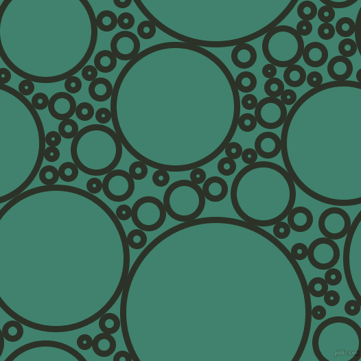 bubbles, circles, sponge, big, medium, small, 9 pixel line width, Black Forest and Viridian circles bubbles sponge soap seamless tileable