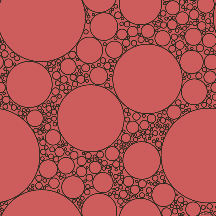 bubbles, circles, sponge, big, medium, small, 3 pixel line width, Black Magic and Indian Red circles bubbles sponge soap seamless tileable