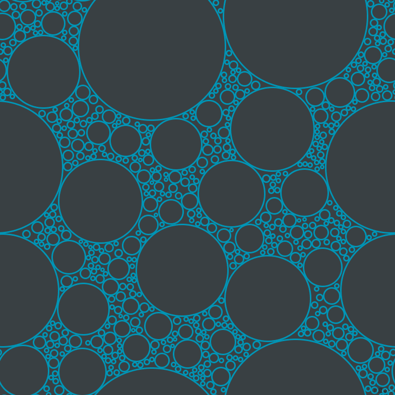 bubbles, circles, sponge, big, medium, small, 3 pixel line width, Bondi Blue and Charade circles bubbles sponge soap seamless tileable