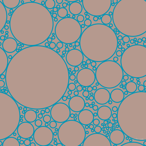 bubbles, circles, sponge, big, medium, small, 3 pixel line width, Bondi Blue and Del Rio circles bubbles sponge soap seamless tileable