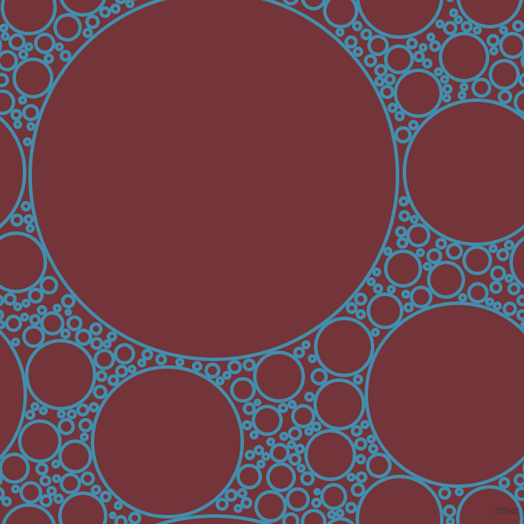 bubbles, circles, sponge, big, medium, small, 5 pixel line width, Boston Blue and Merlot circles bubbles sponge soap seamless tileable