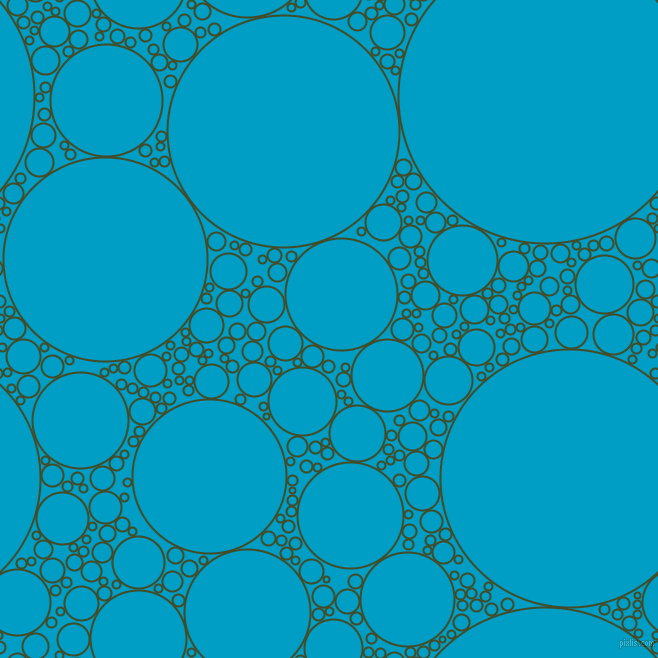 bubbles, circles, sponge, big, medium, small, 2 pixel line width, Bronzetone and Pacific Blue circles bubbles sponge soap seamless tileable