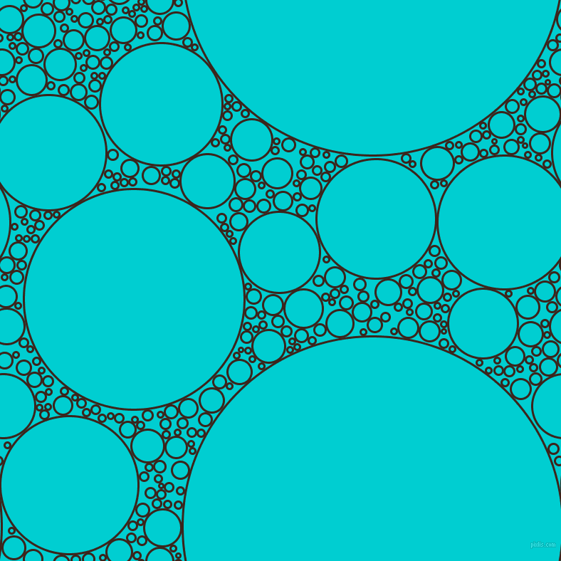 bubbles, circles, sponge, big, medium, small, 3 pixel line width, Brown Pod and Dark Turquoise circles bubbles sponge soap seamless tileable