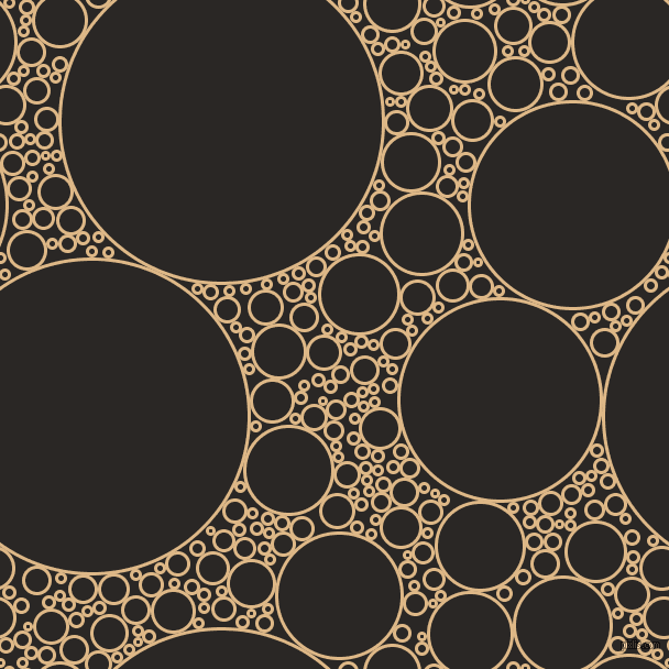 bubbles, circles, sponge, big, medium, small, 3 pixel line width, Burly Wood and Bokara Grey circles bubbles sponge soap seamless tileable