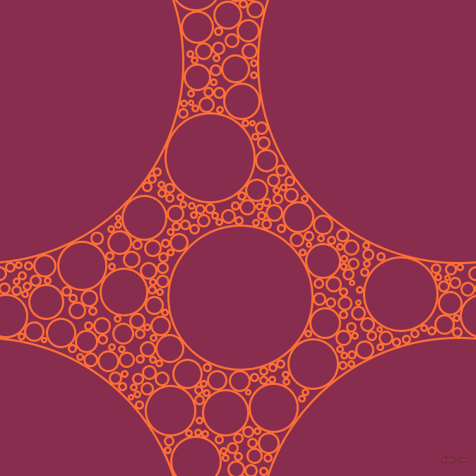 bubbles, circles, sponge, big, medium, small, 3 pixel line width, Burnt Orange and Disco circles bubbles sponge soap seamless tileable