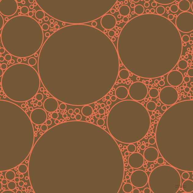 bubbles, circles, sponge, big, medium, small, 3 pixel line width, Burnt Sienna and Shingle Fawn circles bubbles sponge soap seamless tileable