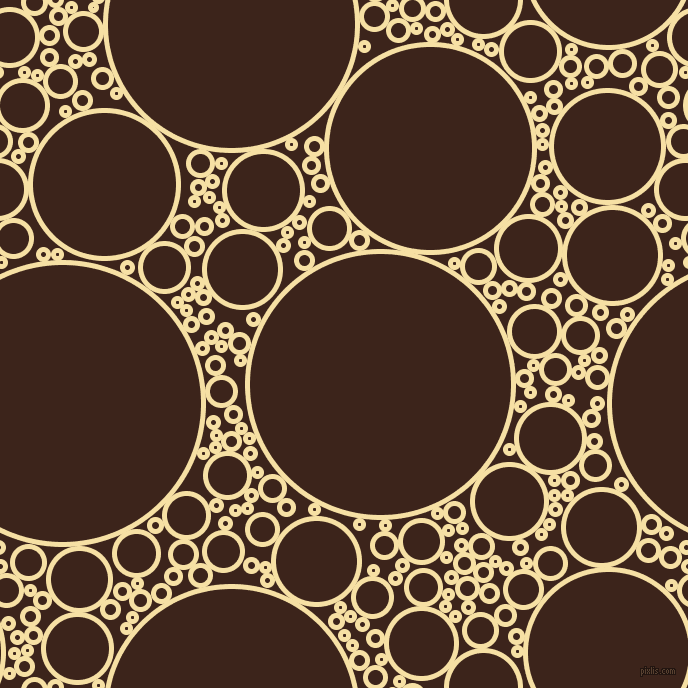 bubbles, circles, sponge, big, medium, small, 5 pixel line width, Buttermilk and Brown Pod circles bubbles sponge soap seamless tileable