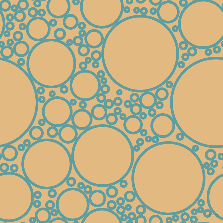 bubbles, circles, sponge, big, medium, small, 9 pixel line width, Cadet Blue and Maize circles bubbles sponge soap seamless tileable