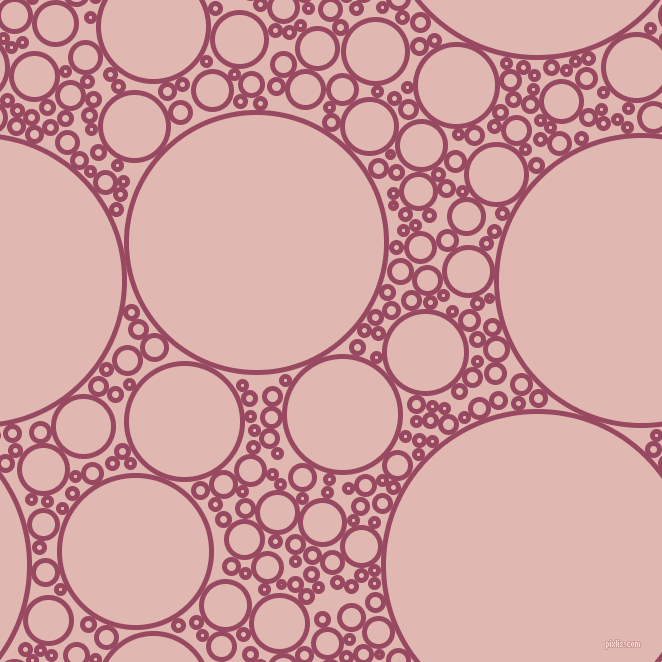 bubbles, circles, sponge, big, medium, small, 5 pixel line width, Cadillac and Cavern Pink circles bubbles sponge soap seamless tileable