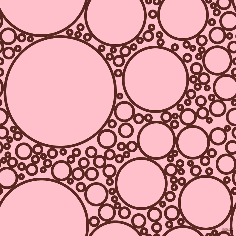 bubbles, circles, sponge, big, medium, small, 9 pixel line width, Caput Mortuum and Pink circles bubbles sponge soap seamless tileable