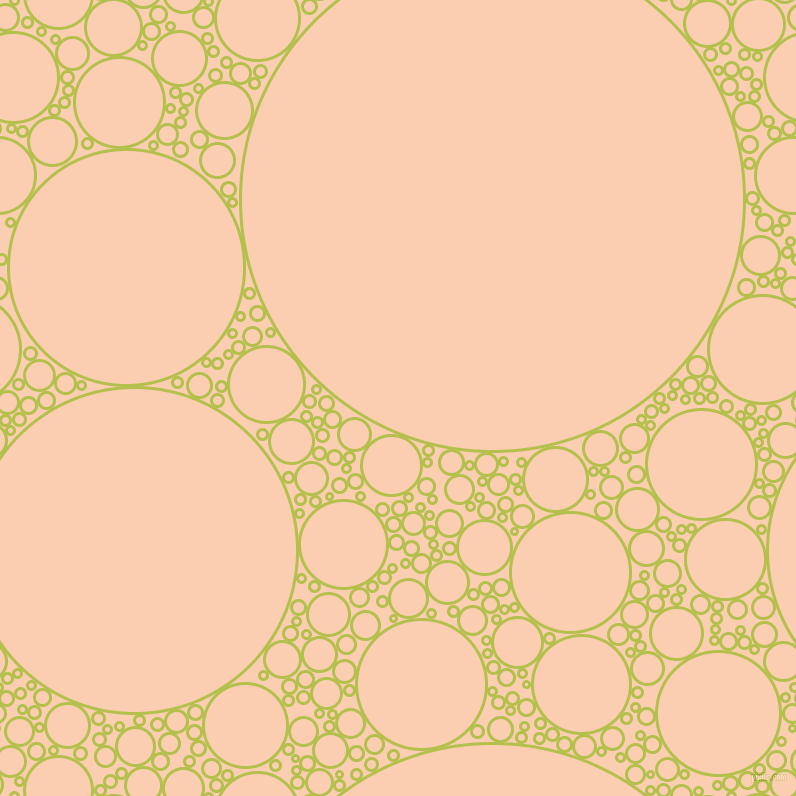 bubbles, circles, sponge, big, medium, small, 3 pixel line width, Celery and Apricot circles bubbles sponge soap seamless tileable