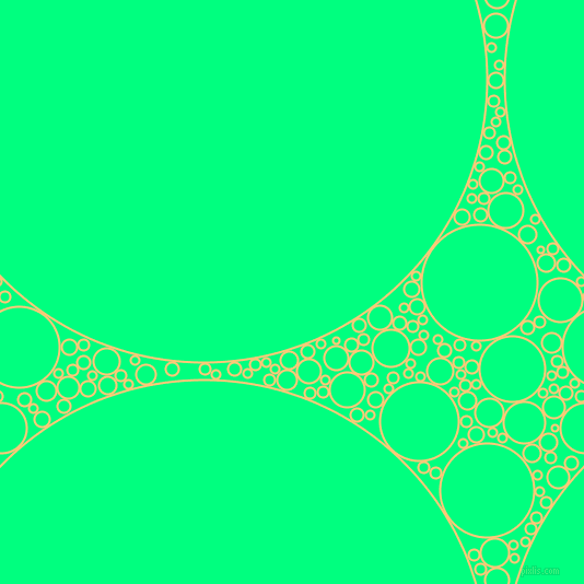 bubbles, circles, sponge, big, medium, small, 2 pixel line width, Chardonnay and Spring Green circles bubbles sponge soap seamless tileable