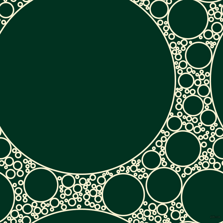 bubbles, circles, sponge, big, medium, small, 5 pixel line width, China Ivory and Dark Green circles bubbles sponge soap seamless tileable