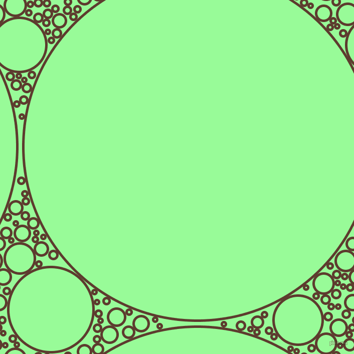 bubbles, circles, sponge, big, medium, small, 5 pixel line width, Cioccolato and Pale Green circles bubbles sponge soap seamless tileable