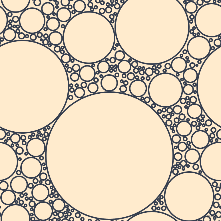 bubbles, circles, sponge, big, medium, small, 5 pixel line width, Cloud Burst and Blanched Almond circles bubbles sponge soap seamless tileable