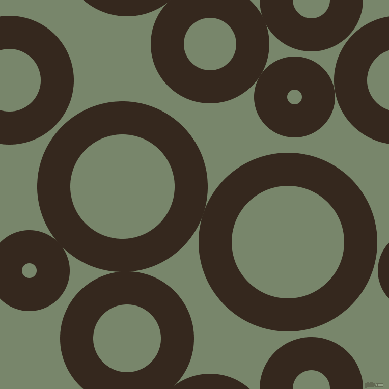bubbles, circles, sponge, big, medium, small, 65 pixel line width, Cocoa Brown and Camouflage Green circles bubbles sponge soap seamless tileable