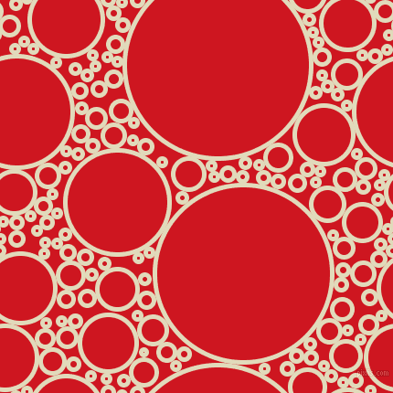 bubbles, circles, sponge, big, medium, small, 5 pixel line width, Coconut Cream and Fire Engine Red circles bubbles sponge soap seamless tileable