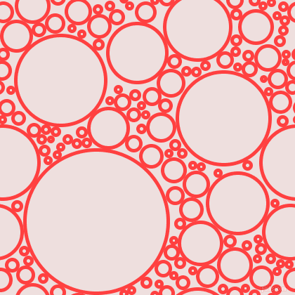 bubbles, circles, sponge, big, medium, small, 5 pixel line width, Coral Red and Soft Peach circles bubbles sponge soap seamless tileable