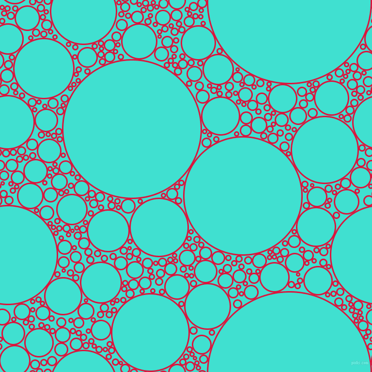 bubbles, circles, sponge, big, medium, small, 3 pixel line width, Crimson and Turquoise circles bubbles sponge soap seamless tileable