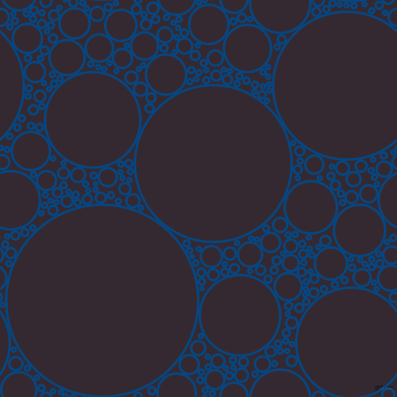 bubbles, circles, sponge, big, medium, small, 5 pixel line width, Dark Cerulean and Melanzane circles bubbles sponge soap seamless tileable