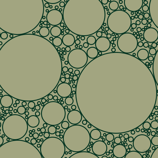 bubbles, circles, sponge, big, medium, small, 3 pixel line width, Dark Green and Locust circles bubbles sponge soap seamless tileable