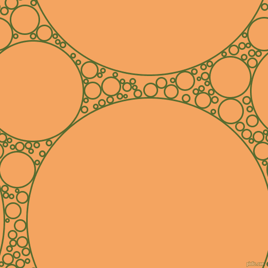 bubbles, circles, sponge, big, medium, small, 3 pixel line width, Dark Olive Green and Sandy Brown circles bubbles sponge soap seamless tileable