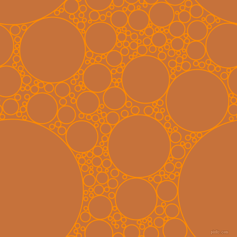 bubbles, circles, sponge, big, medium, small, 2 pixel line width, Dark Orange and Zest circles bubbles sponge soap seamless tileable