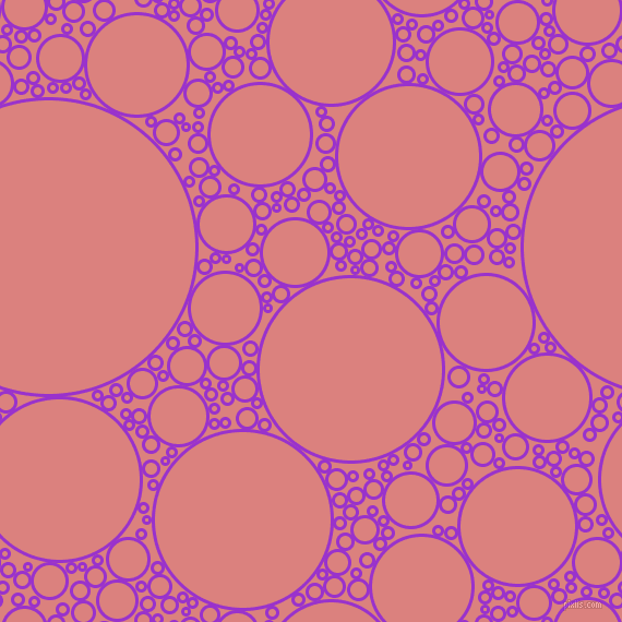 bubbles, circles, sponge, big, medium, small, 3 pixel line width, Dark Orchid and Sea Pink circles bubbles sponge soap seamless tileable