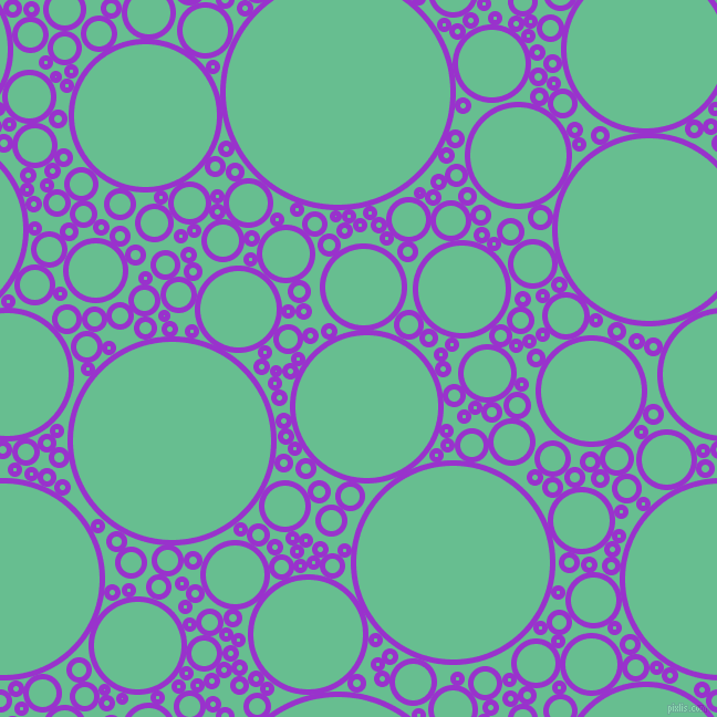 bubbles, circles, sponge, big, medium, small, 5 pixel line width, Dark Orchid and Silver Tree circles bubbles sponge soap seamless tileable