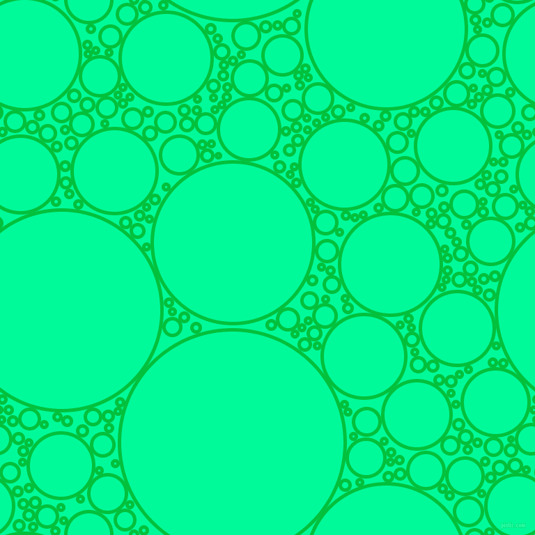 bubbles, circles, sponge, big, medium, small, 5 pixel line width, Dark Pastel Green and Medium Spring Green circles bubbles sponge soap seamless tileable