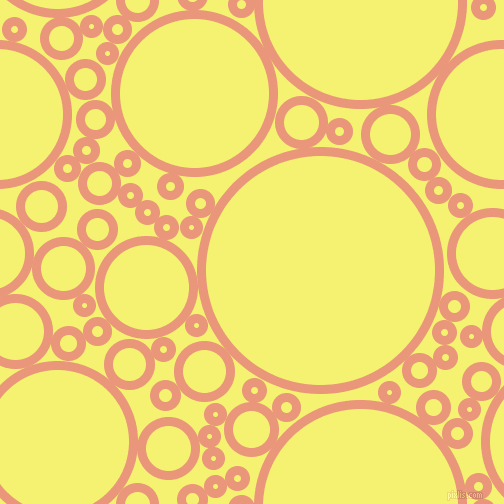 bubbles, circles, sponge, big, medium, small, 9 pixel line width, Dark Salmon and Dolly circles bubbles sponge soap seamless tileable