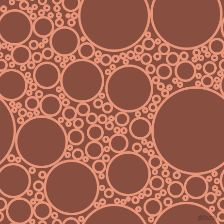 bubbles, circles, sponge, big, medium, small, 5 pixel line width, Dark Salmon and Mule Fawn circles bubbles sponge soap seamless tileable